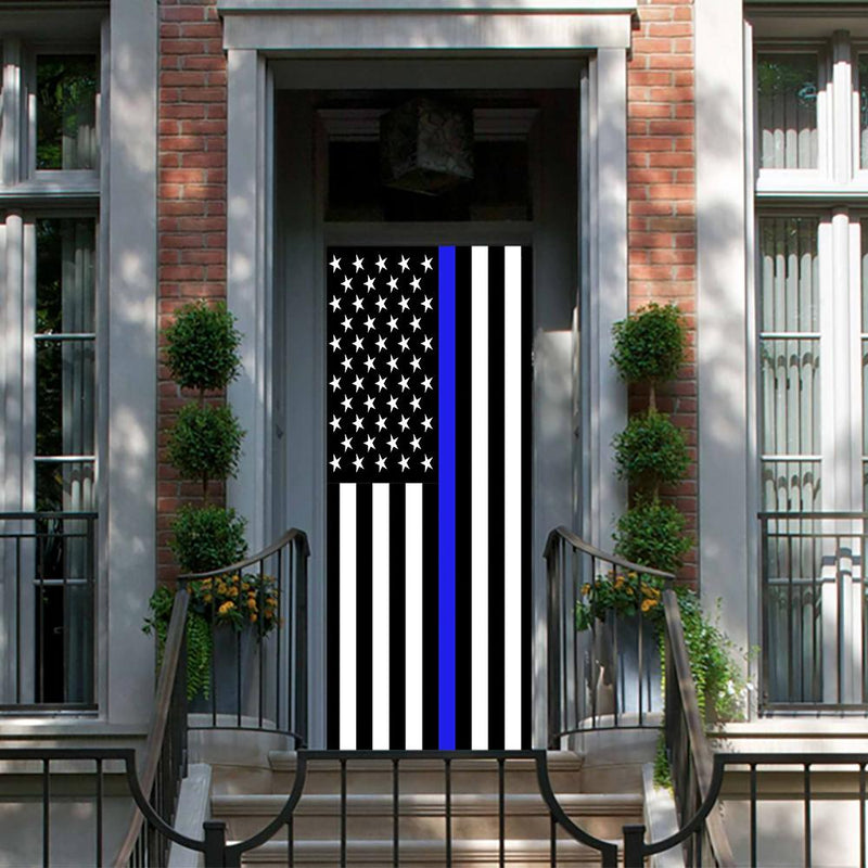 DoorFoto Door Cover Thin Blue Line