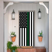 DoorFoto Door Cover Thin Green Line Flag