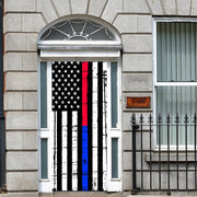 DoorFoto Door Cover Thin Blue and Red Line