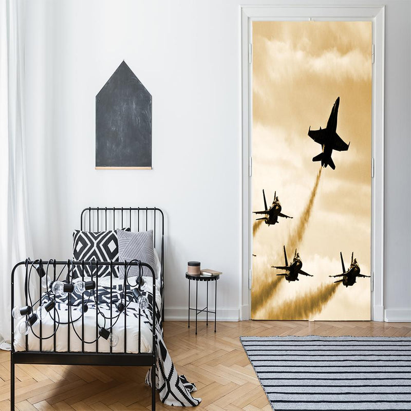 DoorFoto Door Cover Fighter Jets Airplane Decor