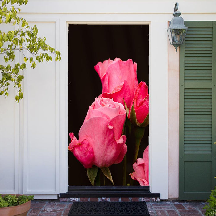 DoorFoto Door Cover Pink Bloom