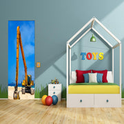 DoorFoto Door Cover Yellow Excavator Door Banner