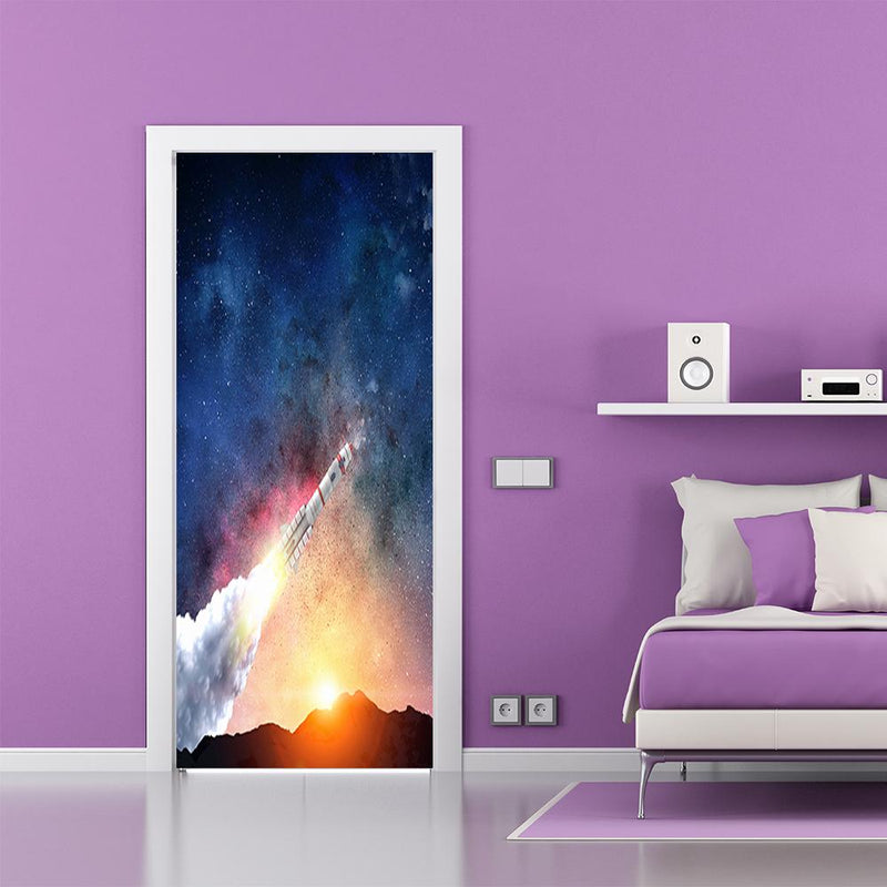 DoorFoto Door Cover Rocket Spaceship