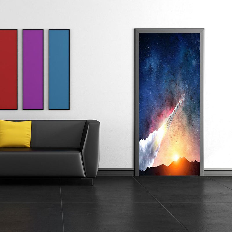 DoorFoto Door Cover Rocket Spaceship