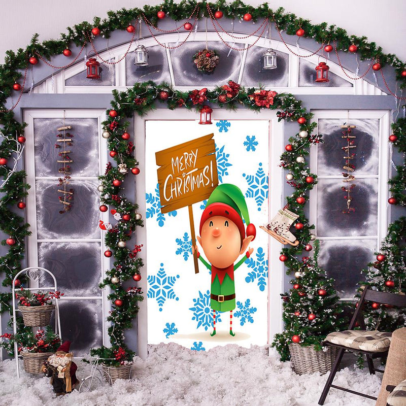 DoorFoto Door Cover Elf Door Decoration