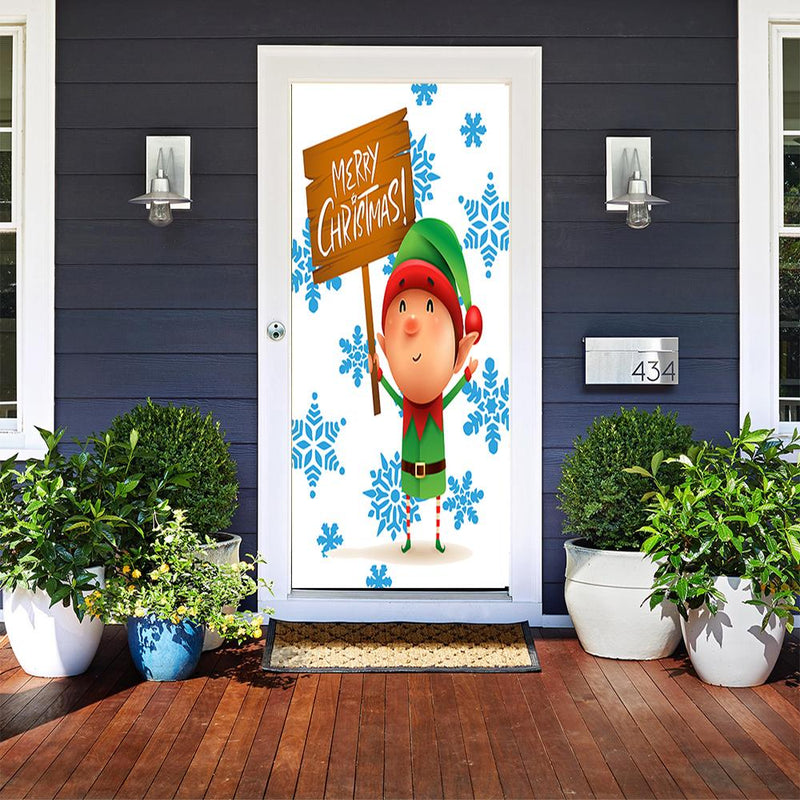DoorFoto Door Cover Elf Door Decoration