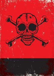 DoorFoto Door Cover Customizable - Red Skull and Crossbones