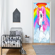 DoorFoto Door Cover Rainbow and Unicorn