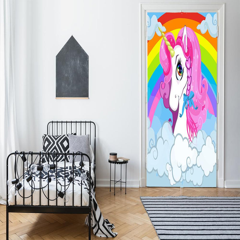 DoorFoto Door Cover Rainbow and Unicorn