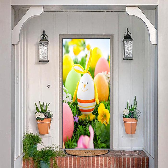 DoorFoto Door Cover Happy Easter Bunny