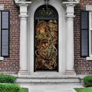 DoorFoto Door Cover Golden Skull