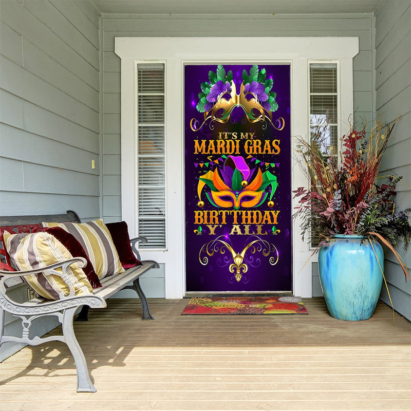 DoorFoto Door Cover Mardi Gras Birthday