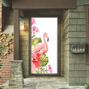 DoorFoto Door Cover Flamingo Watercolor