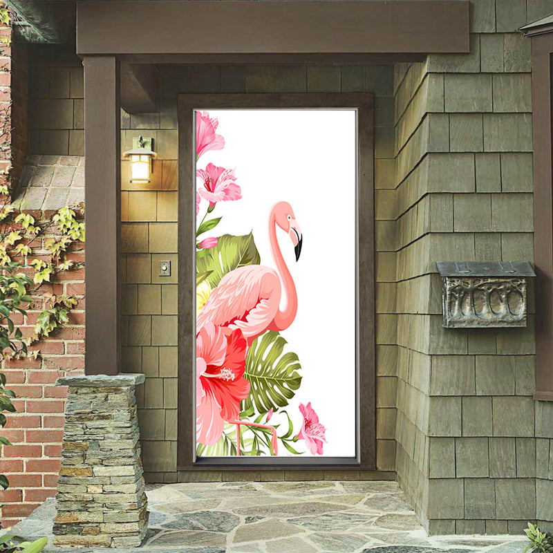 DoorFoto Door Cover Flamingo Watercolor