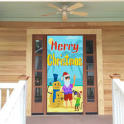 DoorFoto Door Cover Beach Santa