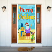Beach Santa Door Cover