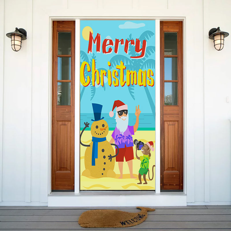 Beach Santa Door Cover