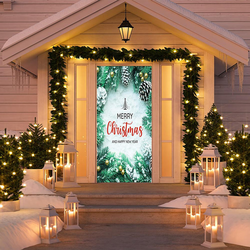 DoorFoto Door Cover Holly Border Decor