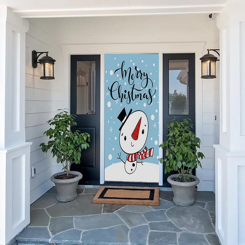 Snowman Decor Door Cover