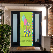 DoorFoto Door Cover Happy Birthday Lime Green Background
