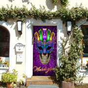 DoorFoto Door Cover Mardi Gras Skull