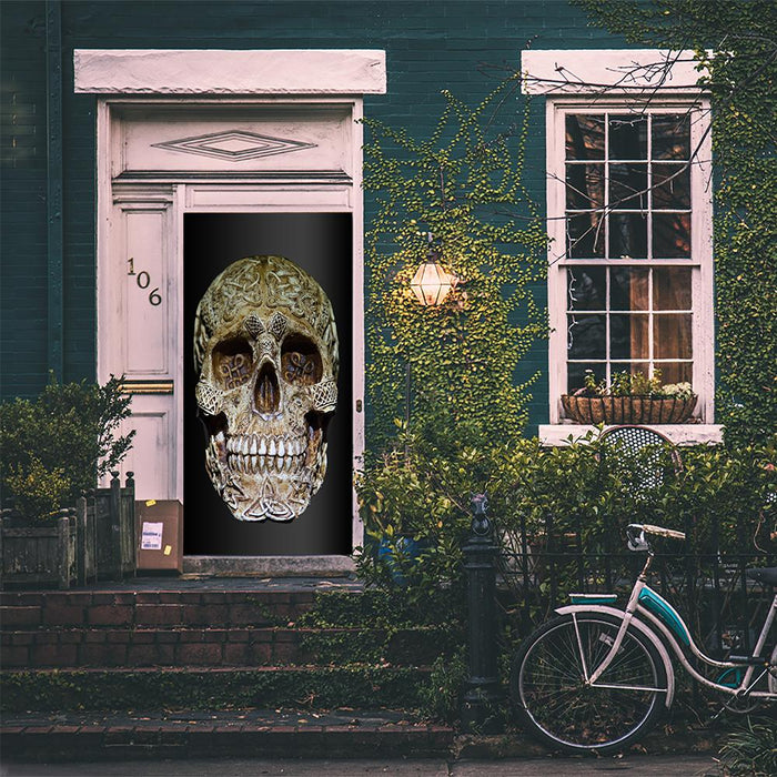 DoorFoto Door Cover Lifelike Skull