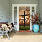 DoorFoto Door Cover Sunset Cross