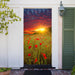 DoorFoto Door Cover Sunset in Red Poppies