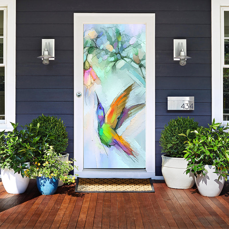DoorFoto Door Cover Hummingbird Decor