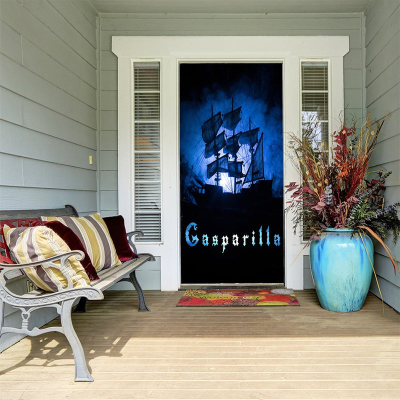 DoorFoto Door Cover Blue Ship