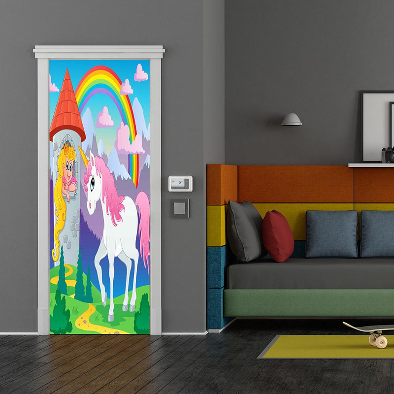 DoorFoto Door Cover Unicorn Door Sign