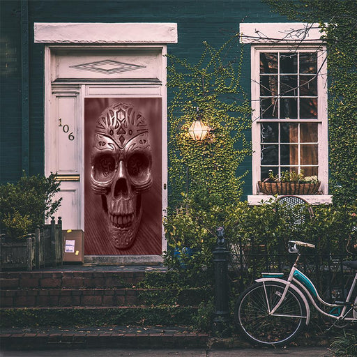 DoorFoto Door Cover Tattooed Skull