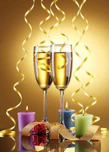 DoorFoto Door Cover New Year's Champagne Glasses