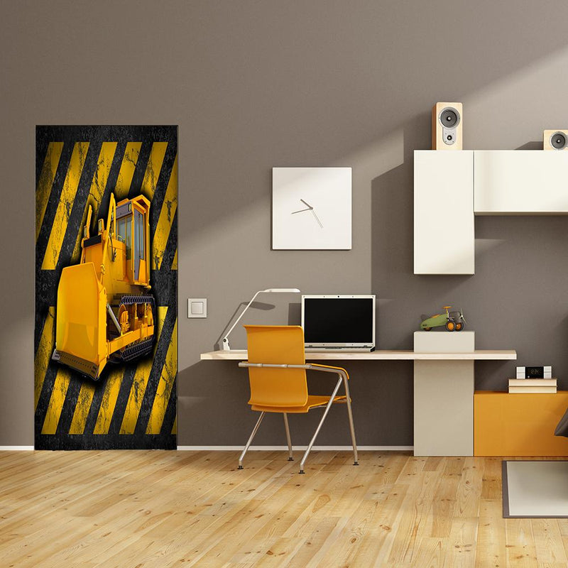 DoorFoto Door Cover Bulldozer Door Banner