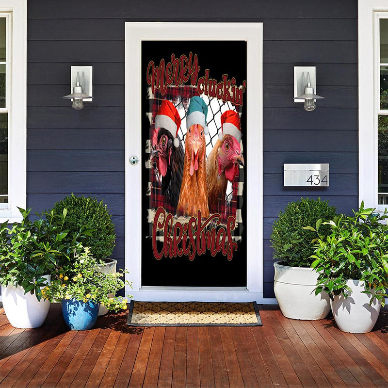 DoorFoto Door Cover Merry Cluckin