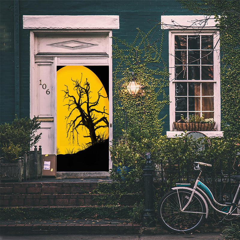 DoorFoto Door Cover Yellow Full Moon