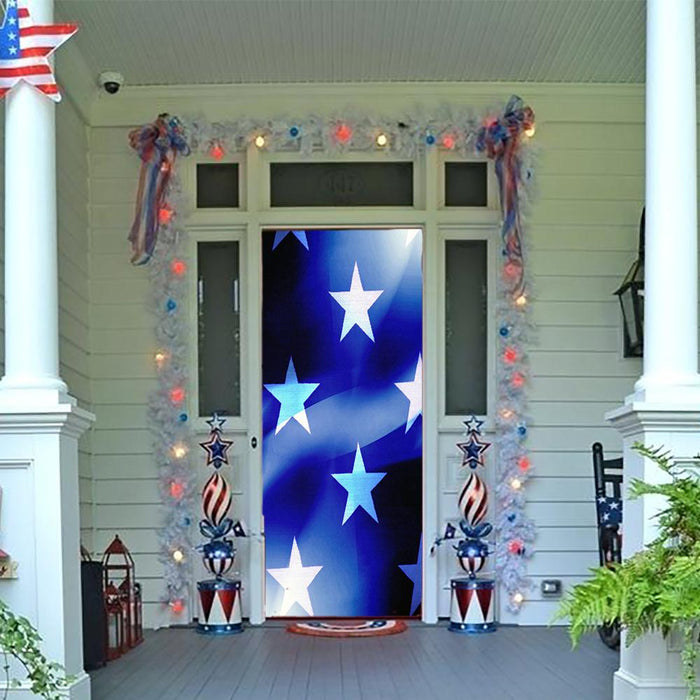 DoorFoto Door Cover Customizable - Stars on American Flag