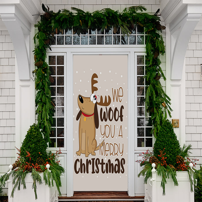 DoorFoto Door Cover Merry Woof