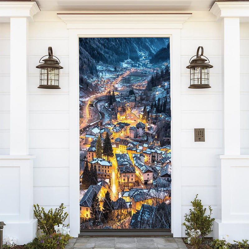 DoorFoto Door Cover Christmas Town