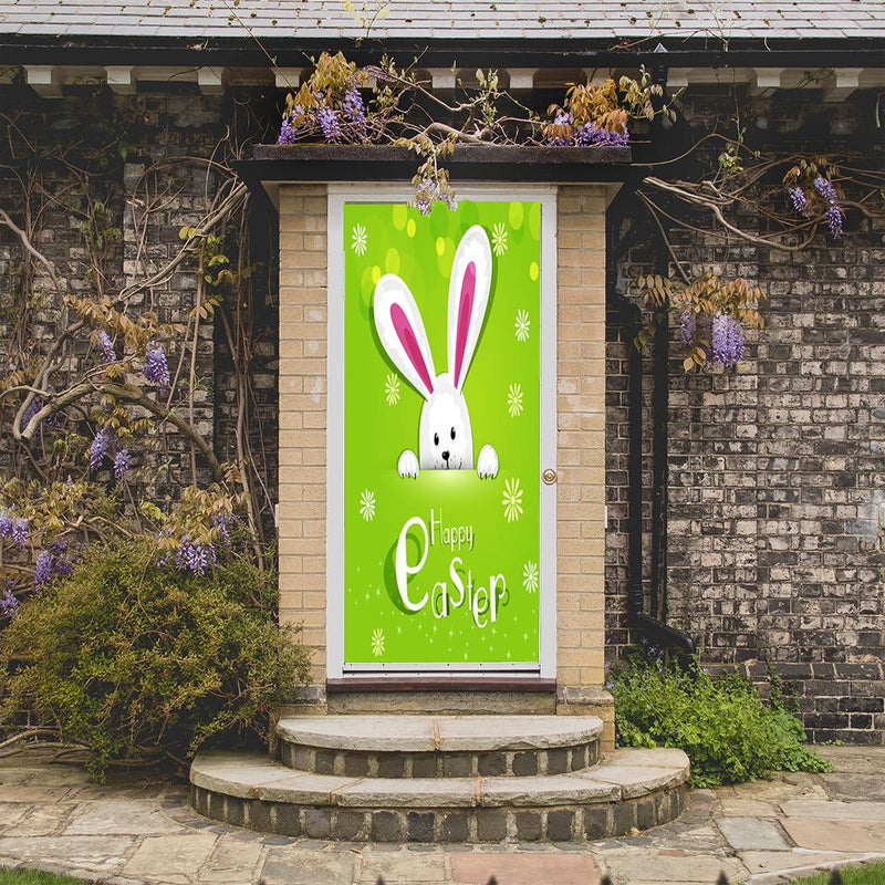 DoorFoto Door Cover Easter Bunny Door Decoration