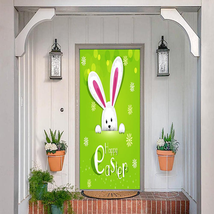 DoorFoto Door Cover Easter Bunny Door Decoration