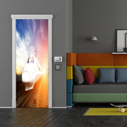DoorFoto Door Cover Train Themed Room