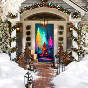 DoorFoto Door Cover Neon Christmas