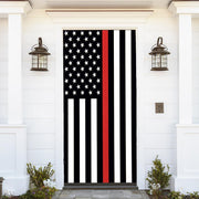 DoorFoto Door Cover Firefighter Thin Red Line