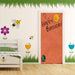DoorFoto Door Cover Customizable - Happy Birthday - Orange Background