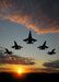 DoorFoto Door Cover Fighter Jets at Sunset