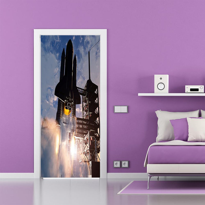 DoorFoto Door Cover Spaceship Room Decor