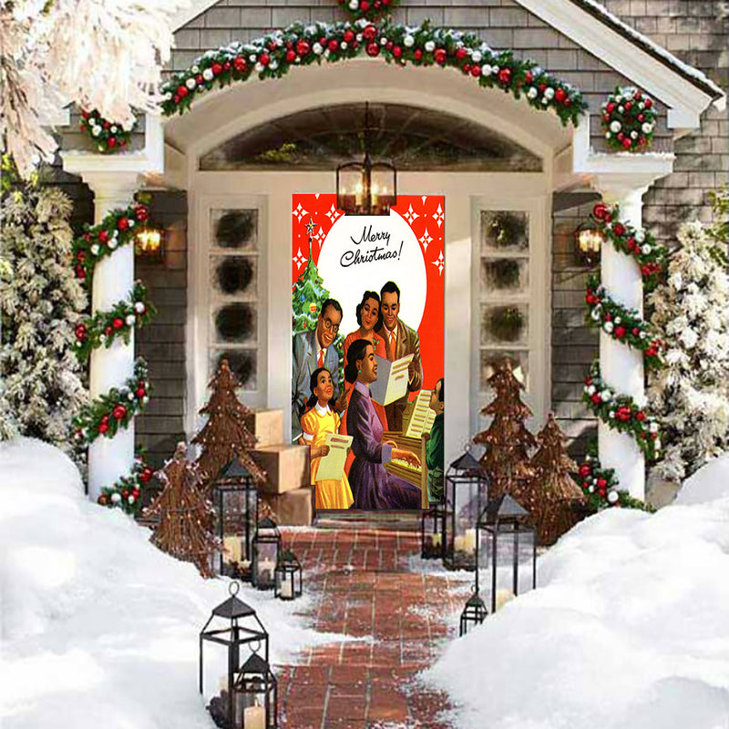 DoorFoto Door Cover Singing Carolers