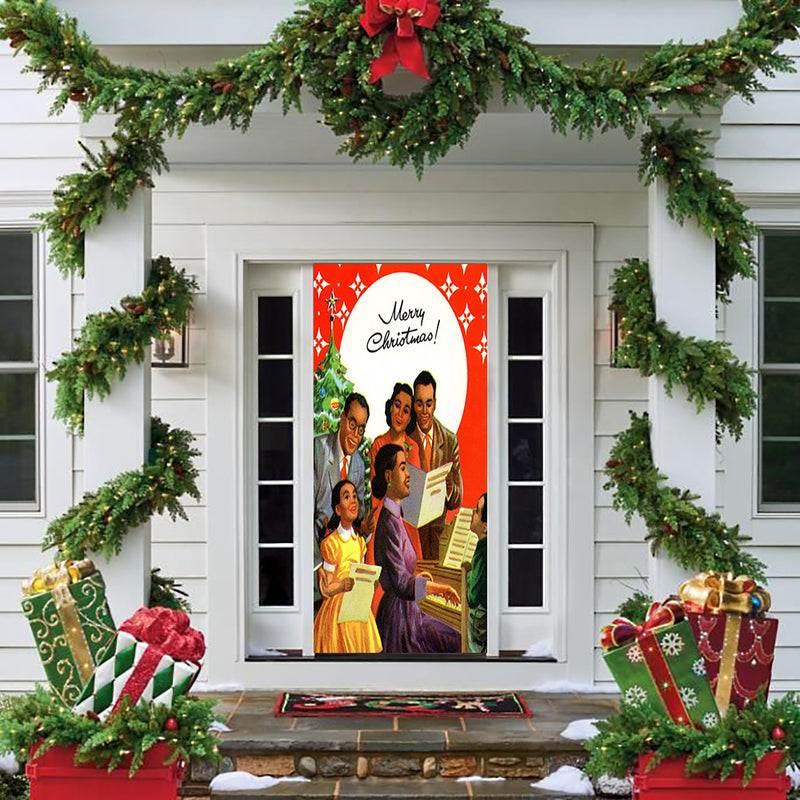 DoorFoto Door Cover Singing Carolers