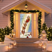 DoorFoto Door Cover Vintage Santa's Sleigh
